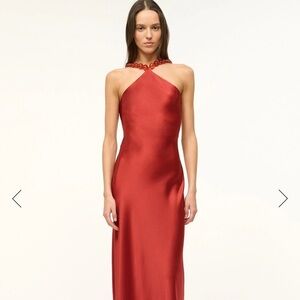 STAUD Scarlet Halter Maxi Dress